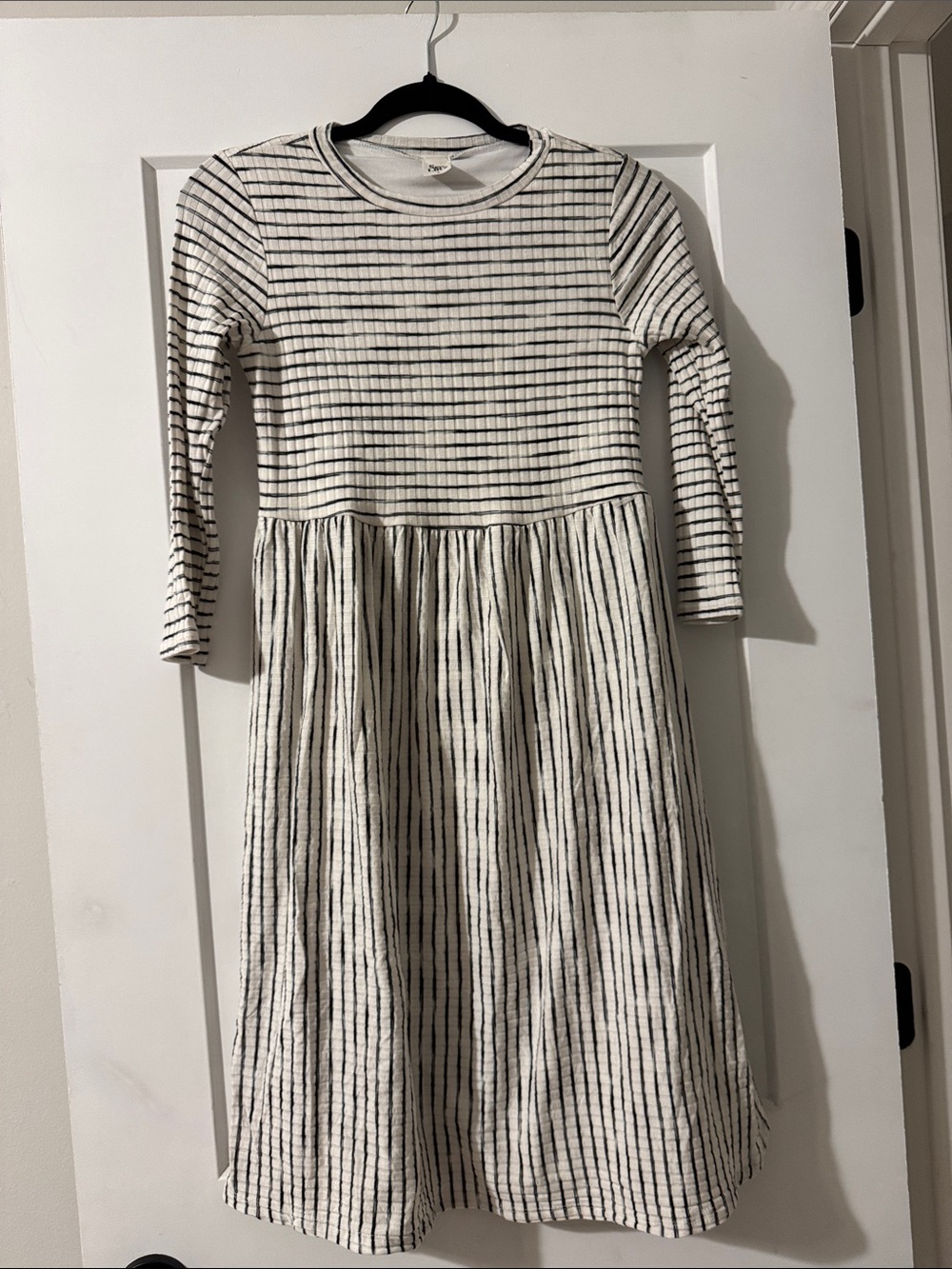 Sew In Love Cream and Black Midi Maternity Dress